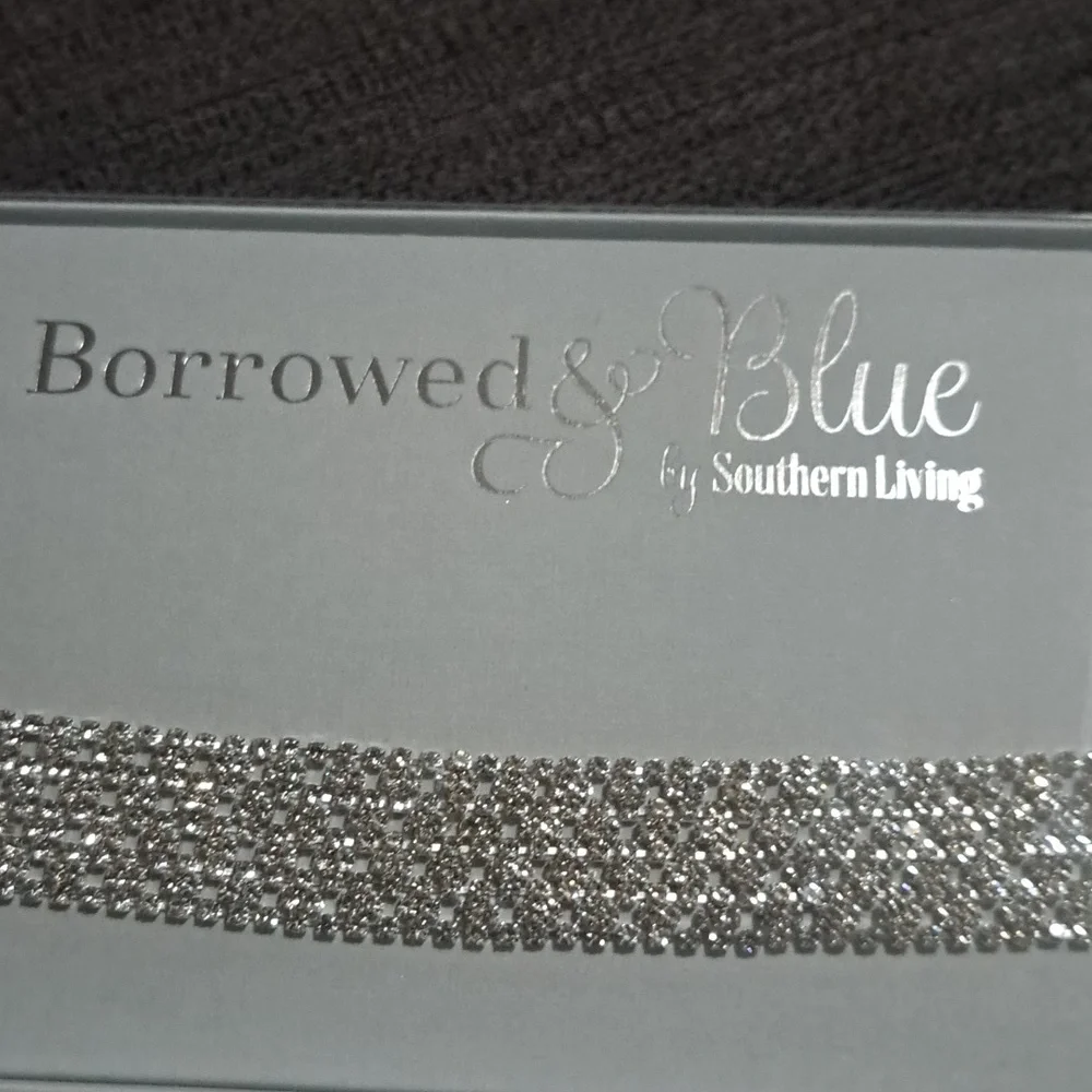 Borrowed & Blue by Southern Living Rectangle Row Of Flowers Crystal Belt